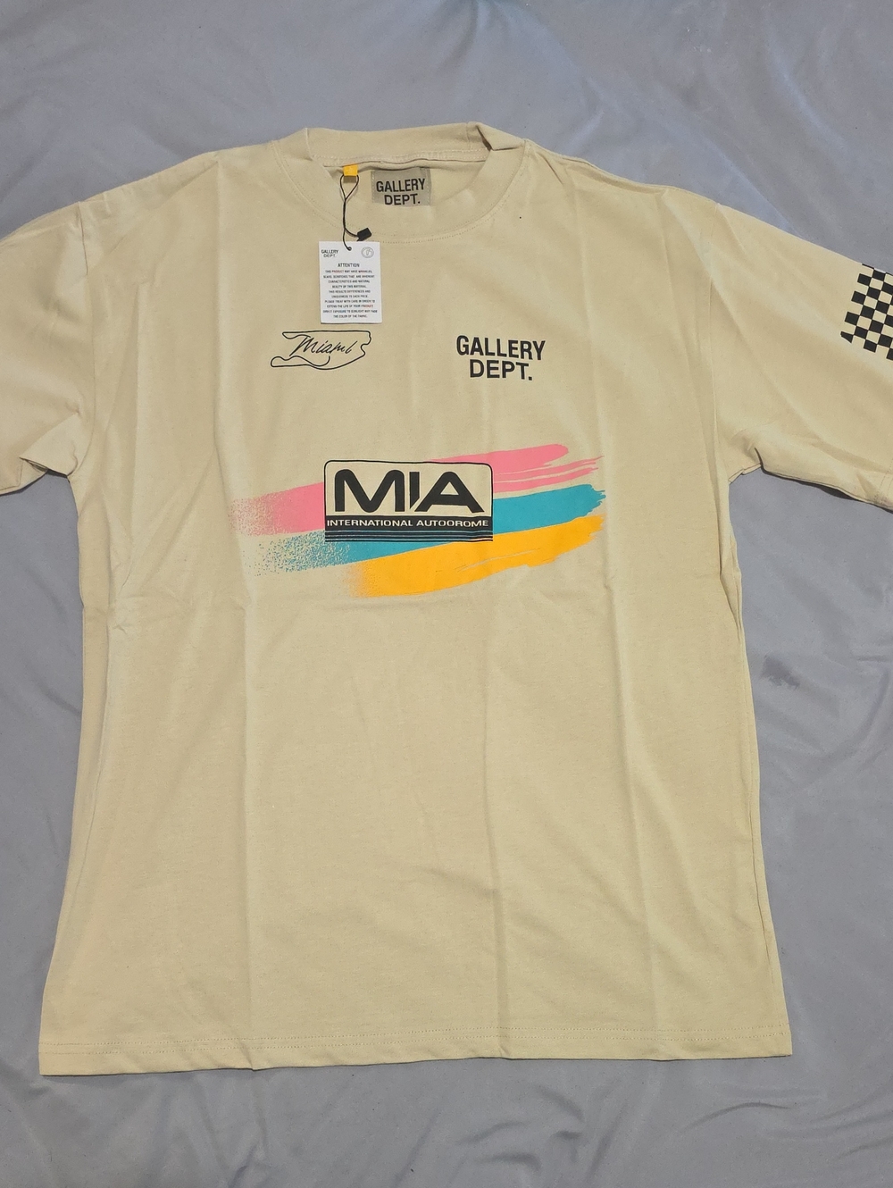 Gallery Dept Cream MIA Brushstroke Graphic Tee